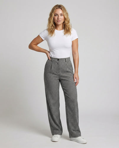 Damen Klassische Vichy-Karo Mischgewebe Hosenrock-Culotte