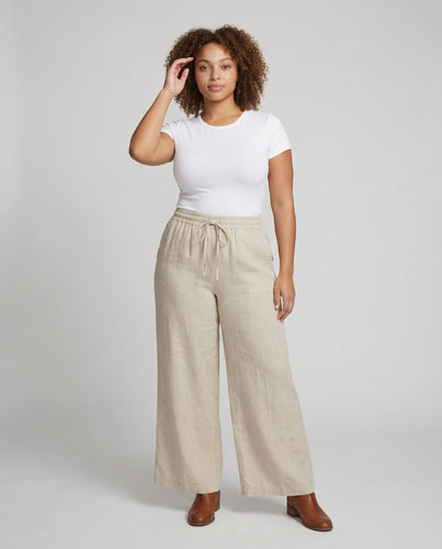 Damen Bequeme Leinenmischung Mischgewebe Marlene-Loungehose
