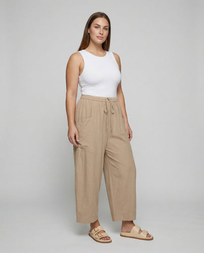 Damen Bequeme Kordelbund Viskose-Mix Haremshose