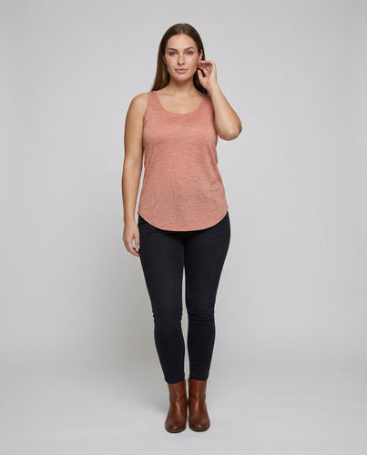 Damen Schlichte Abgerundeter Saum Viskose-Mix Tanktop