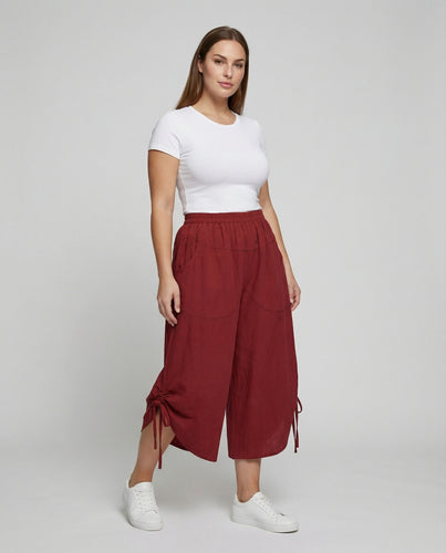 Damen Modische Zierkordel Mischgewebe Rock-Culotte