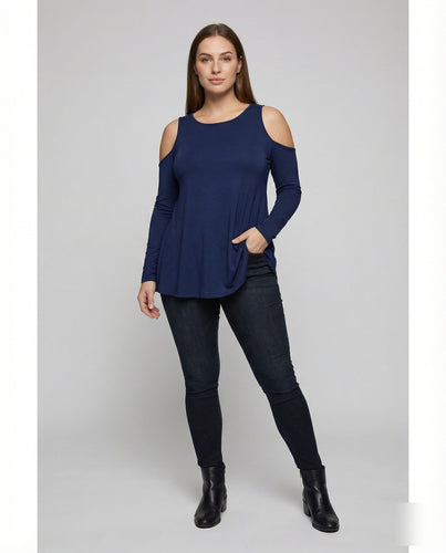 Damen Feminine Enganliegende Ärmel Mischgewebe Tunika-Shirt