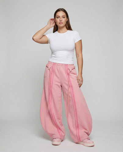 Damen Urbane Kontrastbahnen Sweat Ballon-Sweathose