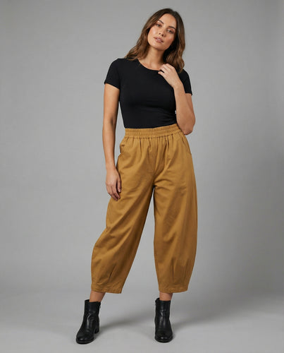 Damen Bequeme Tiefer Schritt Mischgewebe Midi-Hose