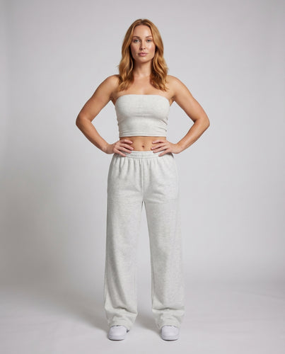 Damen Sportliche Nahtloses Bandeau Stretchjersey Lounge-Set