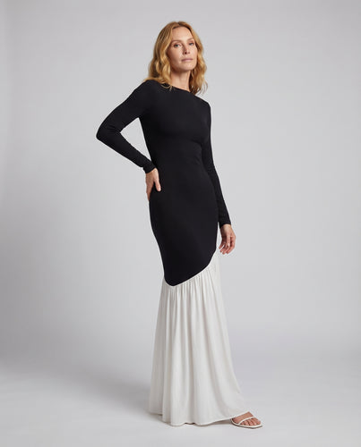 Damen Elegante Asymmetrischer Übergang Jersey Abendkleid