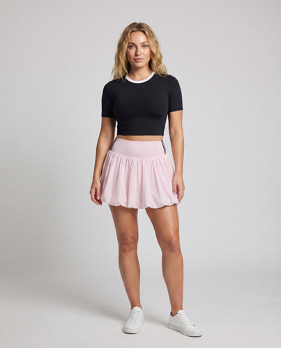 Damen Sportliche Ballonierte Saumlinie Plissee Plissé-Skort