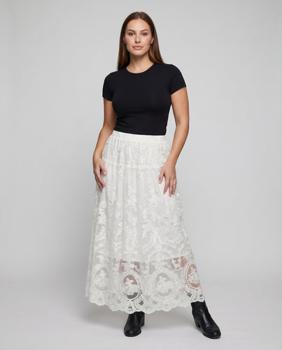 Damen Romantische Bestickte Bogenkante Spitze Spitzen-Overlay-Rock