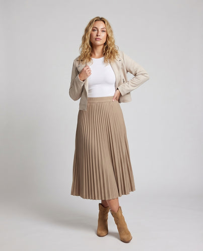 Damen Elegante Mikroplissee Plissee Bahnenrock