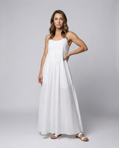 Damen Romantische Empire-Büste Mischgewebe Maxikleid