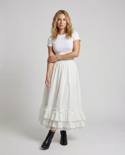 Damen Romantische Lolita-Stil Mischgewebe Rüschenmaxirock