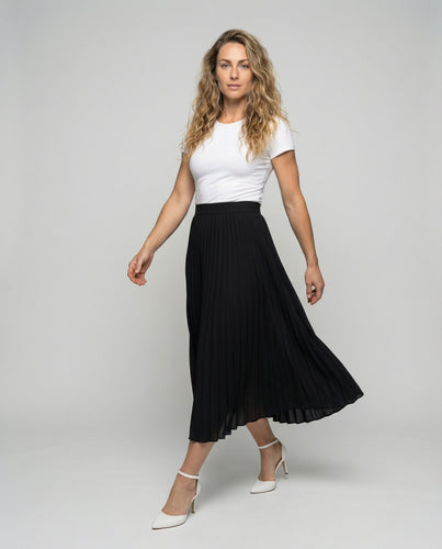 Damen Moderne Knitterfreier Crêpe Crêpe Plissee-Midirock