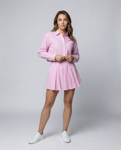 Damen Klassische Kastige Kurzbluse Popeline Hemdset