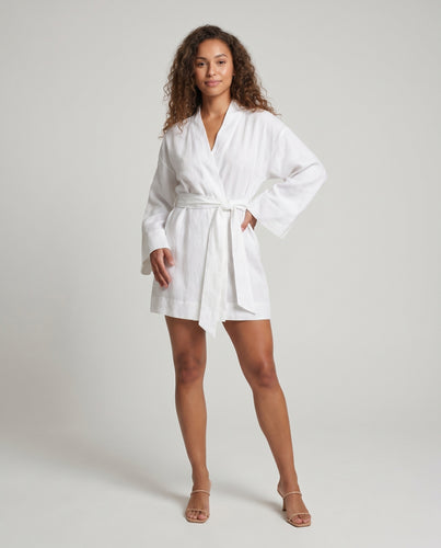 Damen Rustikale Leichte Leinenstruktur Leinenoptik Kurzkleid