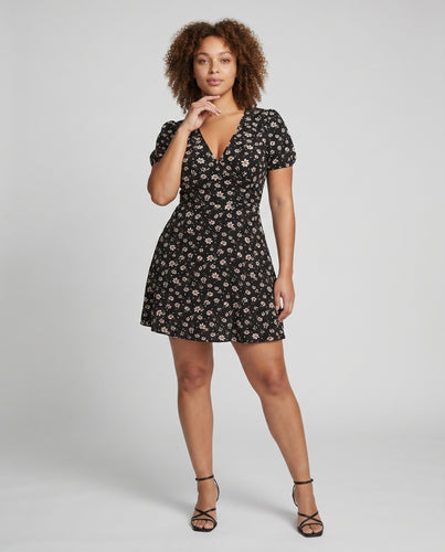 Damen Florale Feiner Blütenprint Baumwollmischung Skaterkleid