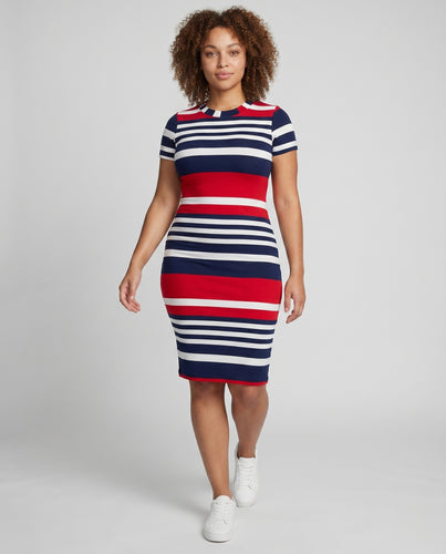 Damen Figurbetonte Körperbetonte Silhouette Baumwollmischung Jerseykleid