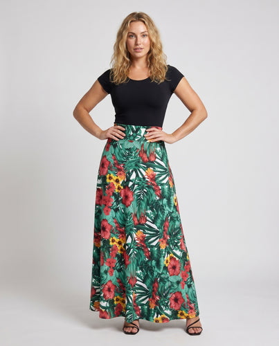 Damen Grafische Markanter Leopardendruck Baumwollmischung Zweiteileroptik-Maxikleid