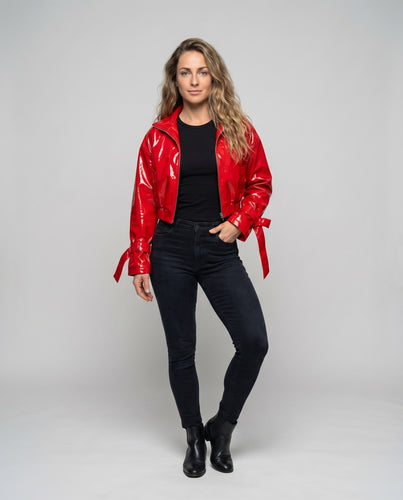 Damen Lack-Zweiteiler Hemdjacke Spitzen-Shorts