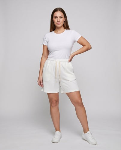 Damen Bermudashorts Waffeljersey Elastikbund Taschen