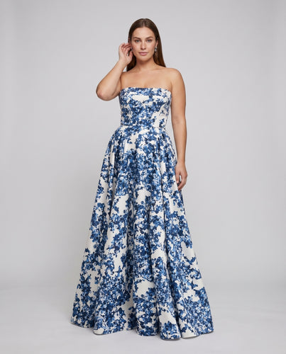Damen Prinzessin-Abendkleid Trägerlos Korsage Tellerrock