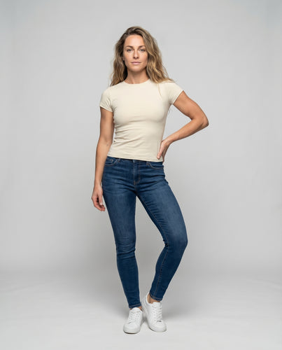 Damen Kurzshirt Rundhals Elastik-Qualität