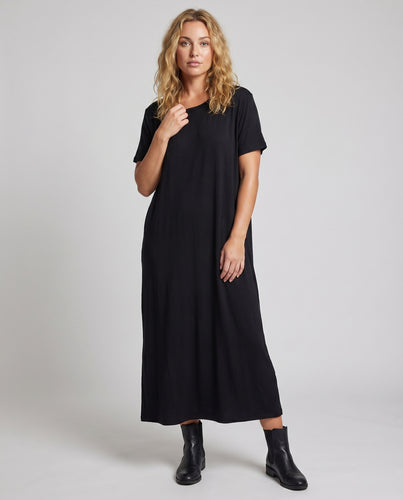 Damen Longline-T-Shirtkleid Gerader Fall Kurze Ärmel Viskose