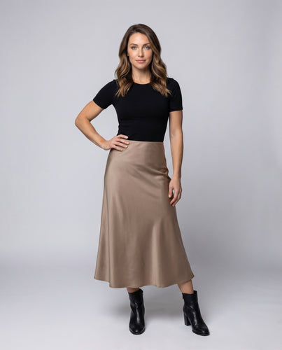 Damen Maxirock Hohe Taille Schwingender Saum Schräg geschnitten