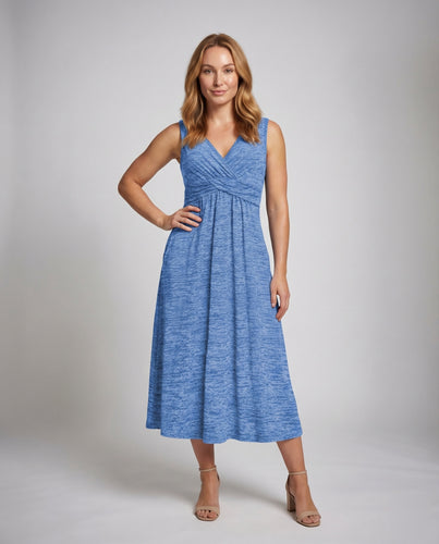 Damen Jersey-Maxikleid Wickel-Bustier Eingrifftaschen V-Ausschnitt
