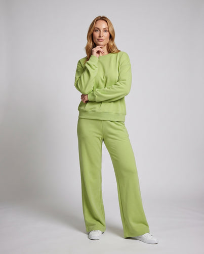 Damen Freizeitset Baumwollfleece Weites Bein Sweatshirt
