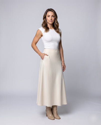 Damen Maxirock Schrägschnitt Hohe Taille Fließend