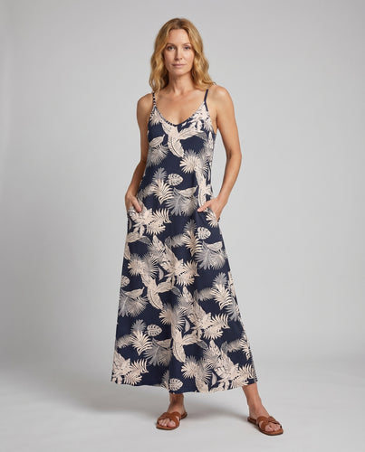 Damen Maxikleid V-Ausschnitt A-Linien-Schnitt Spaghettiträger
