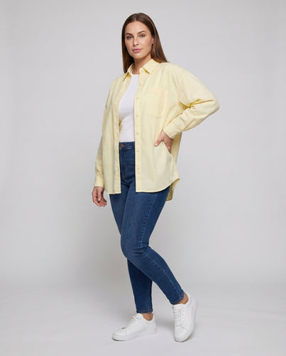 Damen Hemdbluse Krempelärmel Brustabnäher Oversize