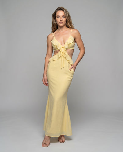 Damen Strand-Ensemble Rüschen-Bustier Wickel-Maxirock Zweiteilig