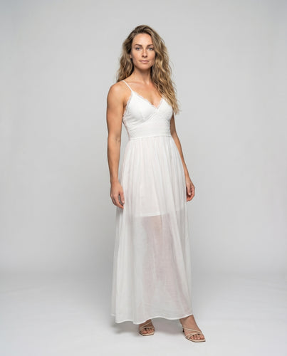 Damen Strand-Maxikleid Besticktes Bustier Organza-Rock Elegant