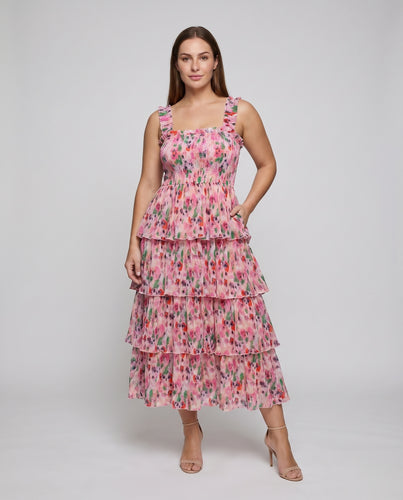 Damen Strandkleid Smock-Korsage Schleifen-Träger Kreppware