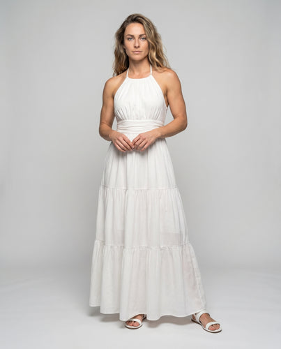 Damen Halter-Mini-Kleid Rückenschnürung Stufenrock Kurz