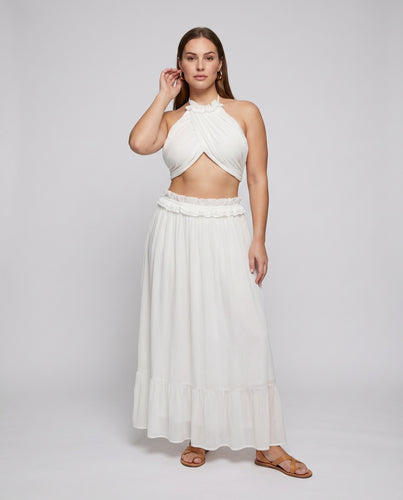 Damen Chiffon-Zweiteiler Halteroberteil Hoch tailliert Luftig