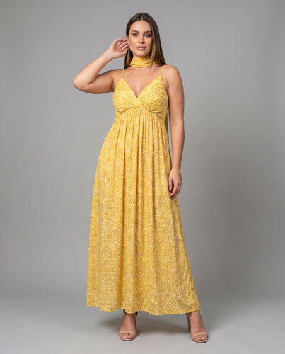Damen Riviera-Maxikleid V-Drapée Empirenaht Stufenförmiger Saum