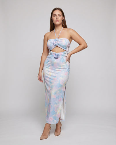 Damen Bandeau-Zweiteiler Wickeldetail Mittellang
