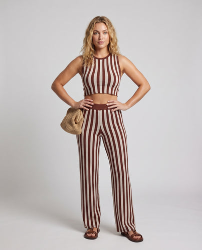 Damen Crop-Top und Palazzo-Hose Set