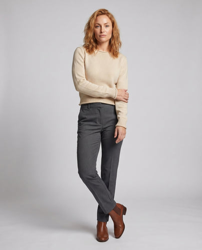 Damen Cropped Strickpullover mit strukturiertem Design