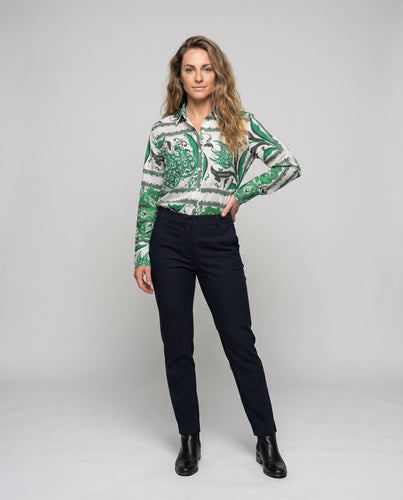 Damen elegante Bluse mit floralem Muster und langem Arm