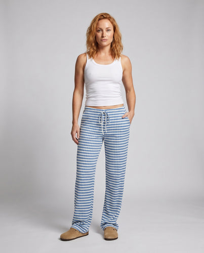 Damen lässige Palazzo-Hose mit gestreiftem Design und elastischem Bund
