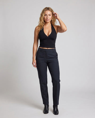 Damen legere V-Ausschnitt Crop-Top mit Rüschendetails