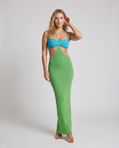 Damen Maxikleid mit Cut-Outs und trendigem Wickeldesign