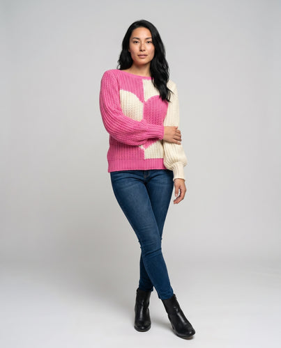 Damen modischer Strickpullover mit herzigem Muster