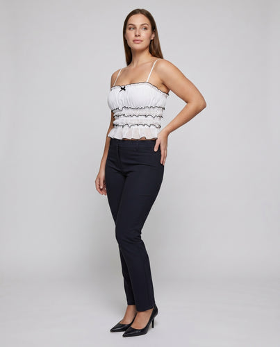 Damen Rüschenshirt mit zartem Spaghettiträger-Design