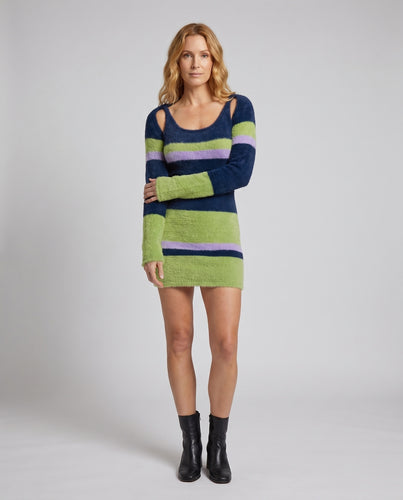 Damen Strickkleid mit modischen Cut-Outs von