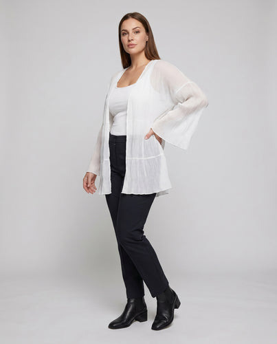 Damen transparentes Plisseemantel mit weitem Schnitt