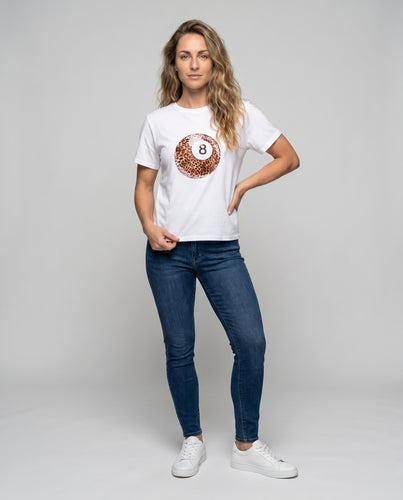 Damen Trendiges Baumwoll-T-Shirt mit kreativem Leopardenmotiv